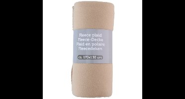 Polyester fleece deken/dekentje/plaid 170 x 130 cm warm beige