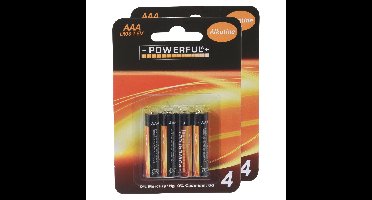 Powerful Batterijen - AAA type - 8x stuks - Alkaline