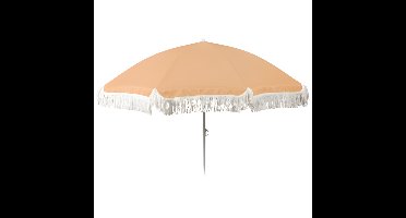 Pro Beach?Strand / tuin Parasol Bali - D180 cm - geel - opvouwbaar - verstelbare hoogte - franjes