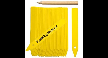 Pro Garden Nature Steeketiketten - 25x stuks - moestuin / groentetuin / kruidentuin - 10 cm - geel