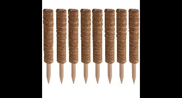 Pro garden plantenstok kokos - 8x - eucalyptushout - D4,5 x H40 cm - plantensteun