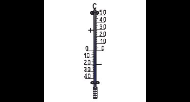 Pro Garden Tuin/buiten thermometer - L25 cm - zwart - polypropyleen