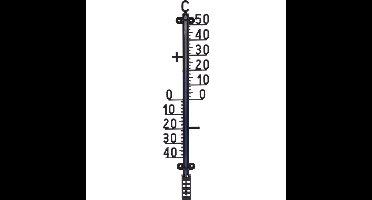 Pro Garden Tuin/buiten thermometer - L40 cm - zwart - polypropyleen