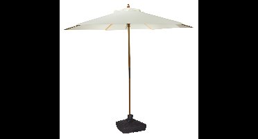 Pro Garden Tuin parasol Malta - D250 cm - wit - kantelbaar - incl parasolvoet