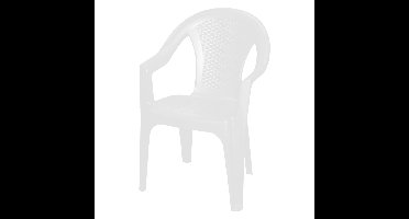 Pro Garden tuinstoel Como - wit - kunststof - 56 x 55 x 83 cm - bijzet stoelen