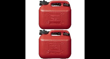 Pro Plus jerrycan/benzinetank - 2x - rood - 5 liter - Voor benzine/diesel