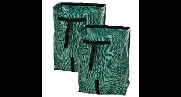 Progarden Tuinafvalzak - 2x - opvouwbaar - rond - groen - 178 liter - bladeren opruimen