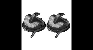 Proplus Ophanghaak met zuignap - Set van 2x stuks - zwart - D12 cm - max 15 kilo