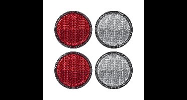 Proplus Reflector Set - 4 stuks - 2x rood - 2x wit - M5 boutbevestiging - 60 mm - rond