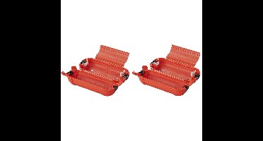 Proplus Stekkersafe veiligheidsbox - 2x - IP44 - voor Schuko stekkerverbindingen - rood