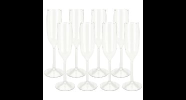 Prosecco/Champagneglazen - 25x - transparant - kunststof - 165 ml