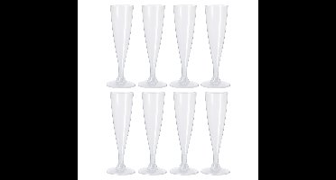 Prosecco/champagneglazen - 48x - transparant - kunststof - 130 ml - herbruikbaar