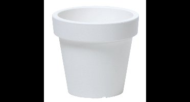 Prosperplast Bloempot Basic - kunststof - parel wit - D14 x H12 cm - buiten/tuin