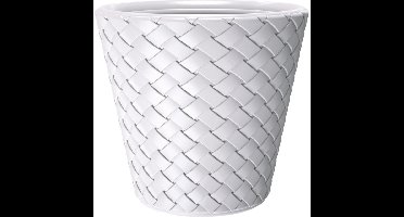 Prosperplast Bloempot Matuba - wit - rotan - 19L - 35 cm - kunststof