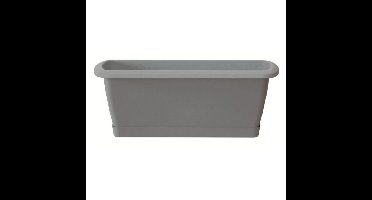 Prosperplast Plantenbak Respana - grijs - met onderzetter - 49 x 18 cm - bloembak