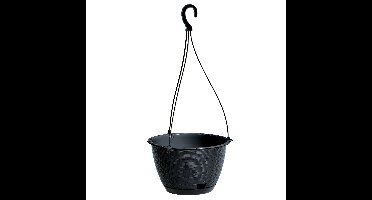 Prosperplast Plantenpot - hangend - kunststof - antraciet - D22 x H14 cm - bloempot