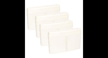 Radiator bak - 4x - waterverdampers/luchtbevochtigers - wit - kunststof - 19 x 13 cm