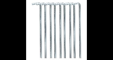 Redcliffs tentharingen - pennen - 10x - zilver - metaal - 23 cm - voor diverse ondergronden