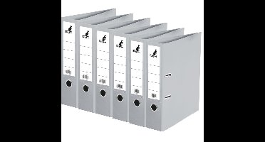 Ringband map/ordners A4 - Set van 6x stuks - grijs - 31 x 28 x 7 cm - Documenten opbergen - Kantoora