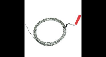 Rioolveer gootsteenontstopper - metaal - 3 meter - dia 6 mm - ontstoppingsveer