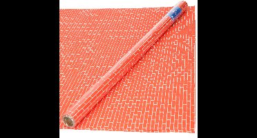 Rol met bouw bakstenen hobby knutsel papier - Set van 3x stuks - 50 x 70 cm - knutselen - Huisjes/hu