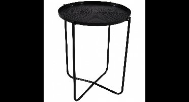 Ronde bijzettafel/plantenstandaard zwart 50 cm