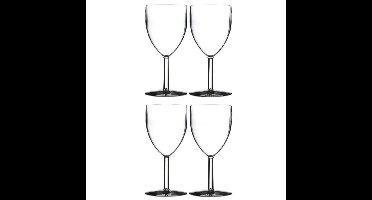 Rosti Mepal Wijnglazen - 4x - kunststof - 300 ml - 8 x 16 cm - outdoor/camping