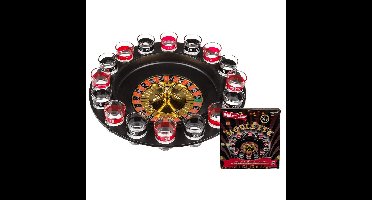 Roulette drankspel - kunststof - set met wiel - shots - casino spel