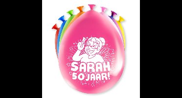 Sarah/50 jaar feest ballonnen - 8x stuks - diverse kleuren - latex - ca 30 cm