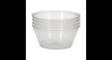 Schaal/kom - 8x - transparant - kunststof - 15 x 7.5 cm - campingservies