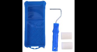 Schuim verfroller lakrollers schilderset met verfbak 4-delig