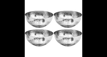 Secret de Gourmet - 10x stuks - Slakommetjes/schaaltjes - rvs metaal - D13 cm