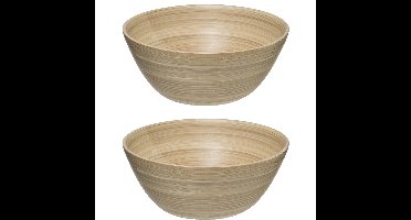 Secret de Gourmet - 2x stuks - Slakom/serveer schaaltjes - bamboe - D25 cm