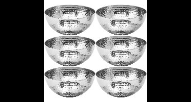 Secret de Gourmet - 6x stuks - Slakommetjes/schaaltjes - rvs metaal - D13 cm