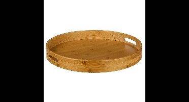Secret de Gourmet Dienblad - serveerblad - bamboe - bruin - met handvaten - D40 cm