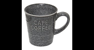 Secret de gourmet Koffiemok - grijs - keramiek - 200 ml - beker - mokken