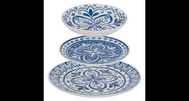 Servies set Delft - 12-delig - blauw - aardewerk dinerservies - tafelservies - 4 personen