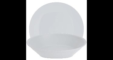 Serviesset 8-delig - kunststof - wit - 4 personen