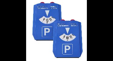 Set van 2x stuks Luxe blauwe parkeerschijf met krabber