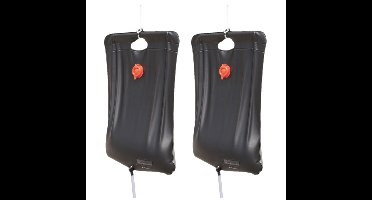 Set van 2x stuks mobiele pvc camping solar douches 20 liter
