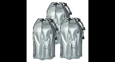 Set van 3x stuks wijnfles koeler/koelelement hoes grijs 24 x 8 cm