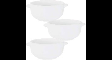Set van 4x stuks kleine tapas/amuse soepkommetjes wit van porselein 10 cm rond