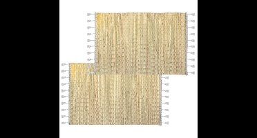 Set van 4x stuks placemats met franjes grijs bamboe 45 x 30