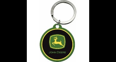 Sleutelhanger Tractor/trekker thema -?John Deere?- 4,5 x 6 cm - staal/epoxy
