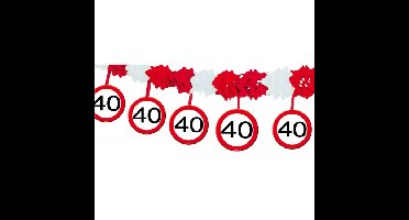Slinger 40 jaar verjaardag - 4 meter - stopborden - papier/karton - feestslingers