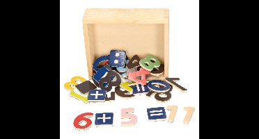 Small Foot Magnetische cijfers-nummers - 40x stuks - hout - gekleurd - koelkast magneten