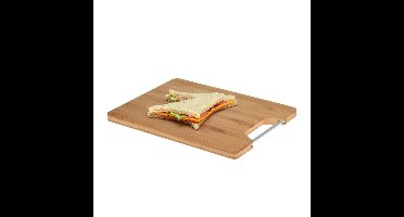 Snijplank bamboe hout - met handvat - 32 x 25 cm - keuken serveerplanken