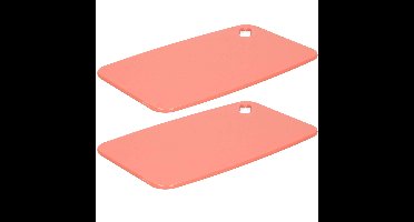 Snijplank voor keuken/voedsel - 2x - rood - Kunststof - 24 x 15 cm