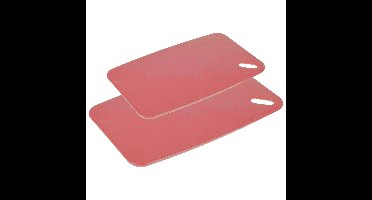 Snijplanken - set van 2 - kunststof - zalm roze - 30/35 cm