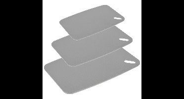 Snijplanken - set van 3 - kunststof - grijs - 24/30/35 cm